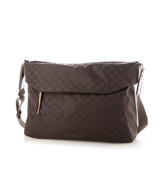 Y'SACCS PolkaDots口折れショルダー　Mサイズ チョコ