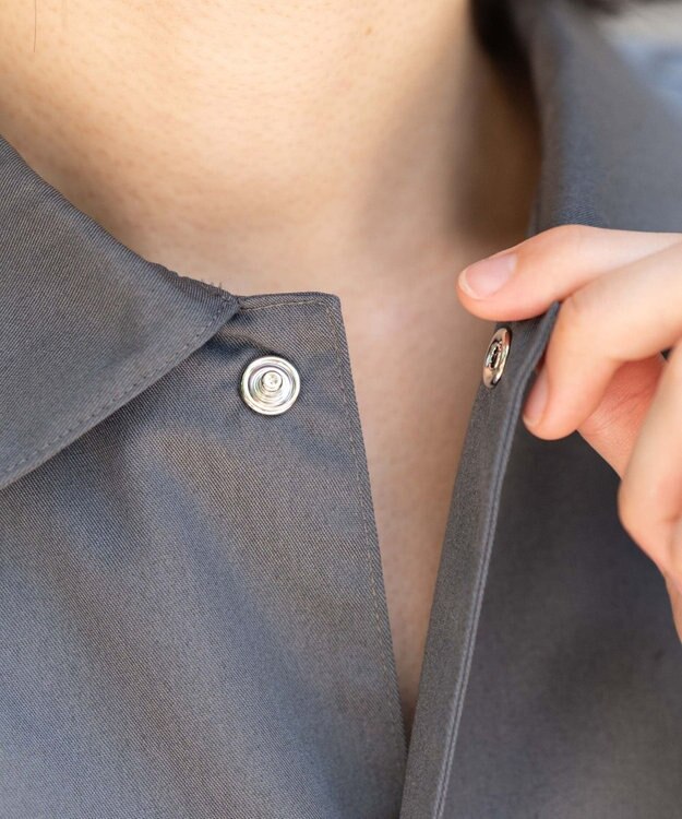 WEGO 【ユニセックス着用ITEM】刺繍ロゴツイルワークシャツ ブラック中濃色