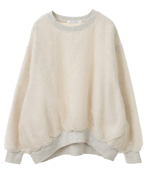 AMERICAN HOLIC オーガンジーレイヤードスウェット Oatmeal