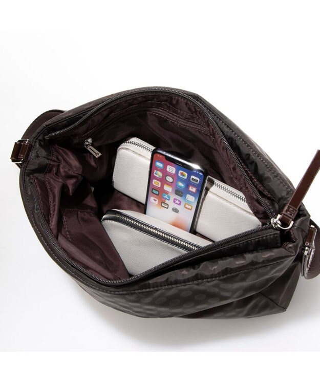 Y'SACCS PolkaDots口折れショルダー　Mサイズ チョコ