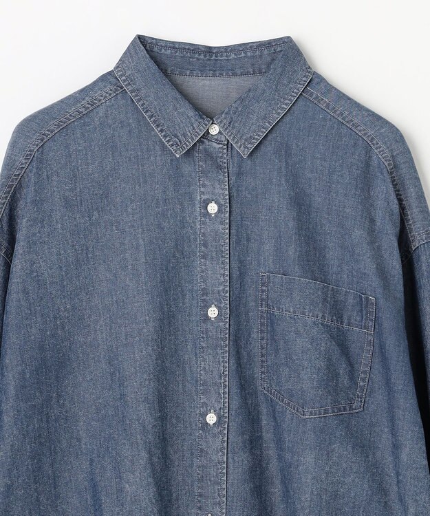 ANY L シアーデニムオーバーシャツ フェードインディゴ