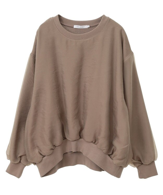 AMERICAN HOLIC オーガンジーレイヤードスウェット Mocha