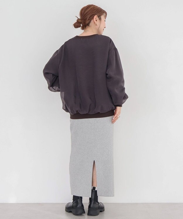 AMERICAN HOLIC オーガンジーレイヤードスウェット Charcoal Gray