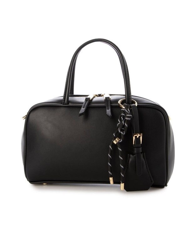 UNBILLION カシュカシュ cachecache / チャーム付横長ボストン ブラック