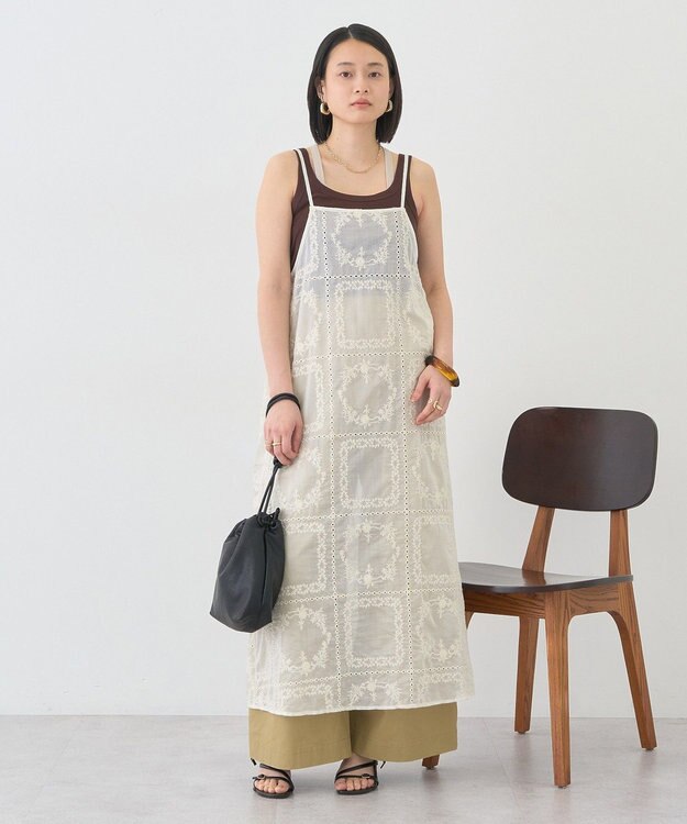 AMERICAN HOLIC シアー刺繍キャミワンピース（ペチコート付き） Ivory