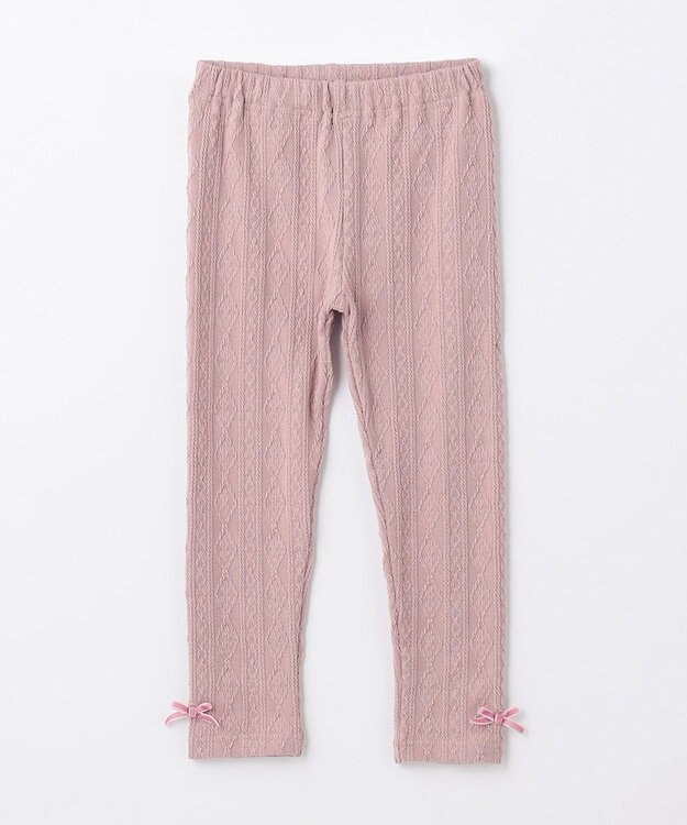 ANY KIDS ケーブル ジャガード レギンス ピンク