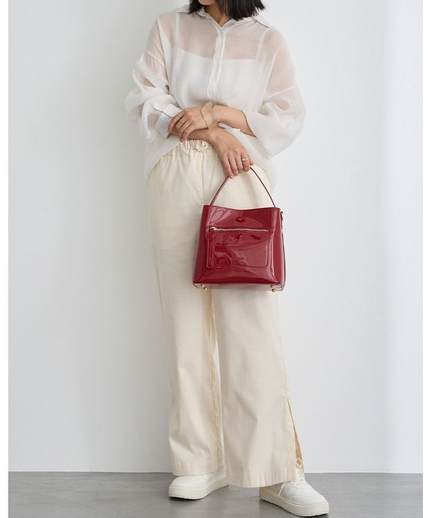 MioFIRANO スクエアエナメルハンドバッグ 2WAY　FIRANO フィラノ RED