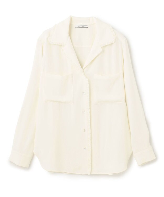 BEIGE， DANDELION / ギャザーフリルブラウス Ecru