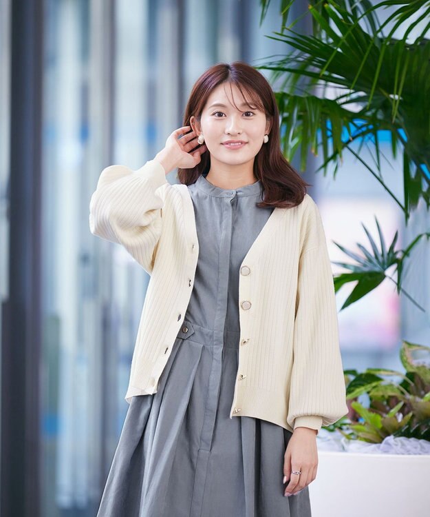 Tiaclasse 【洗える】シェルボタンカーディガン オフホワイト