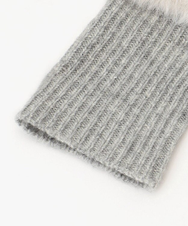 ICB ファー手袋 ライトグレー系