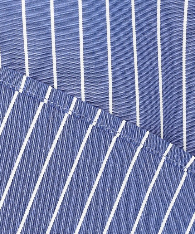 ANY 【洗濯機可】ラメストライプ半袖シャツブラウス ネイビー×オフストライプ