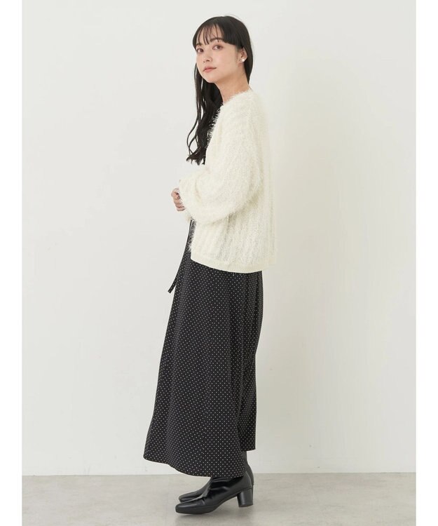 earth music&ecology ふさふさショートカーディガン Ivory