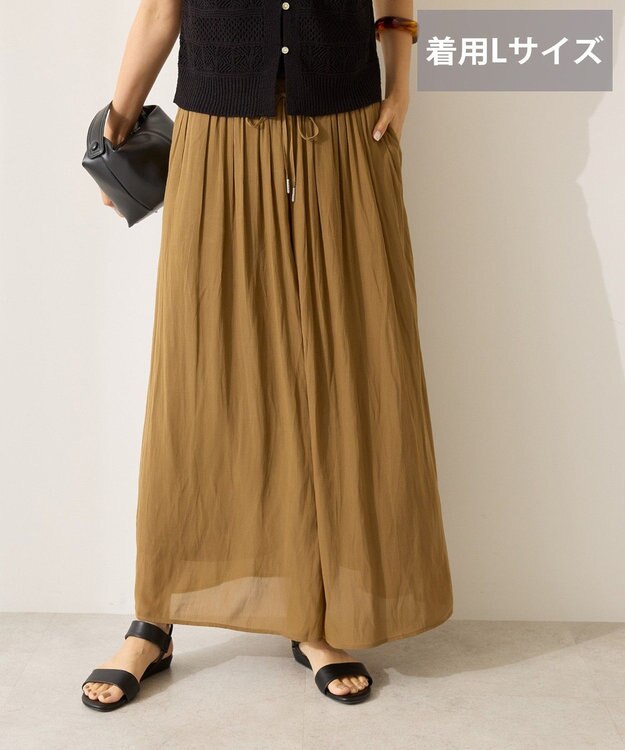 AMERICAN HOLIC 【選べる丈】接触冷感シフォンスカーチョ Camel