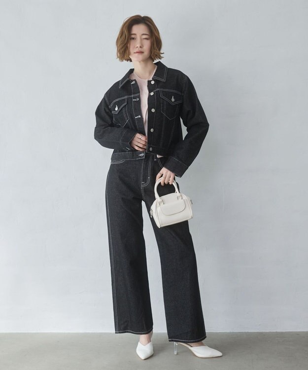 WEGO 【XS～Lサイズ展開/美脚】ストレートデニムパンツ デニムブラック