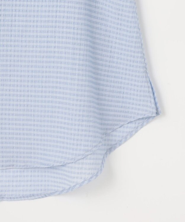 Feroux 【洗える】ラッフルフリル ブラウス スカイブルー系