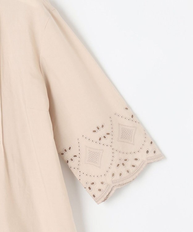 J.PRESS LADIES S 【洗える】 セルロース刺繍 ブラウス ベージュ系