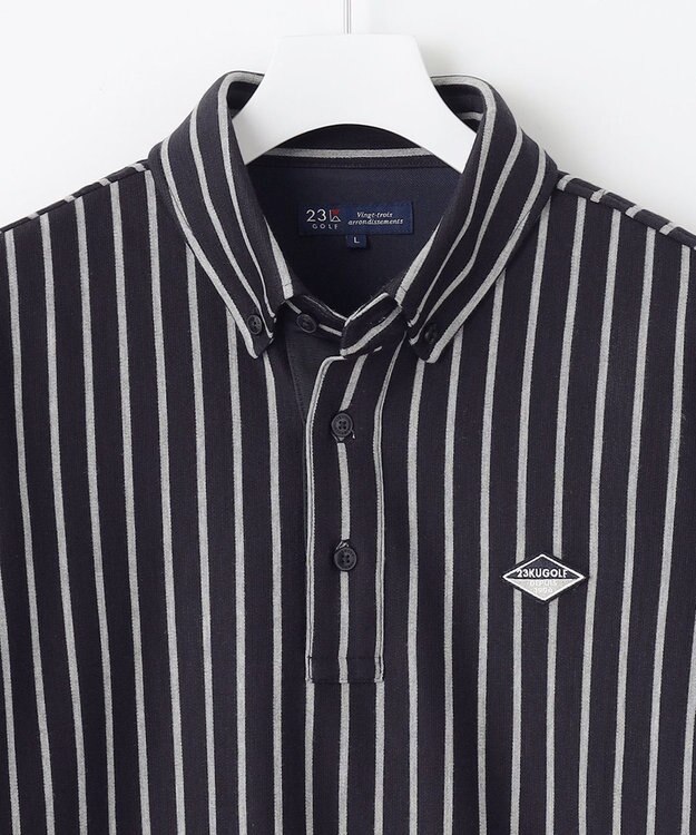 23区GOLF 【MEN】ストライプ 長袖シャツ ネイビー系2