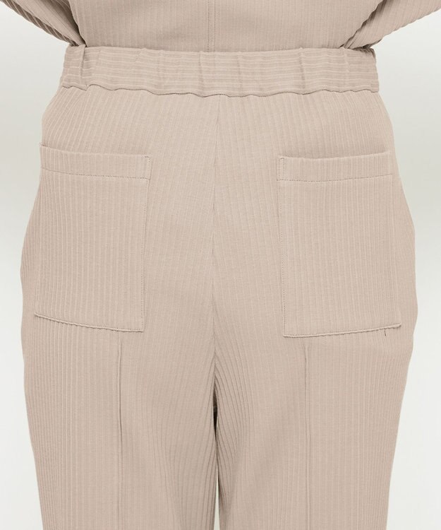 uncrave プリーツリブ スリットパンツ グレージュ