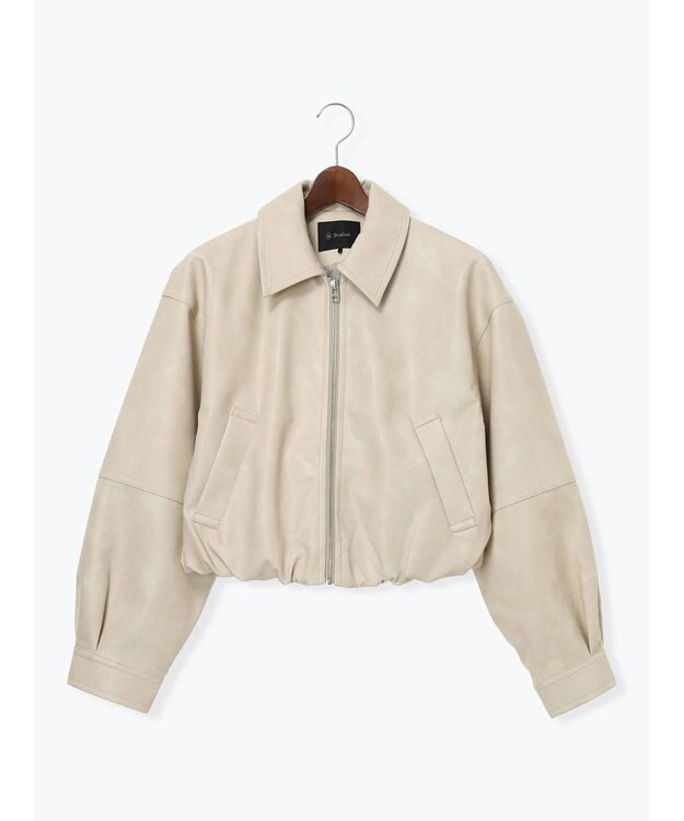 Te chichi フェイクレザークロップドブルゾン グレー