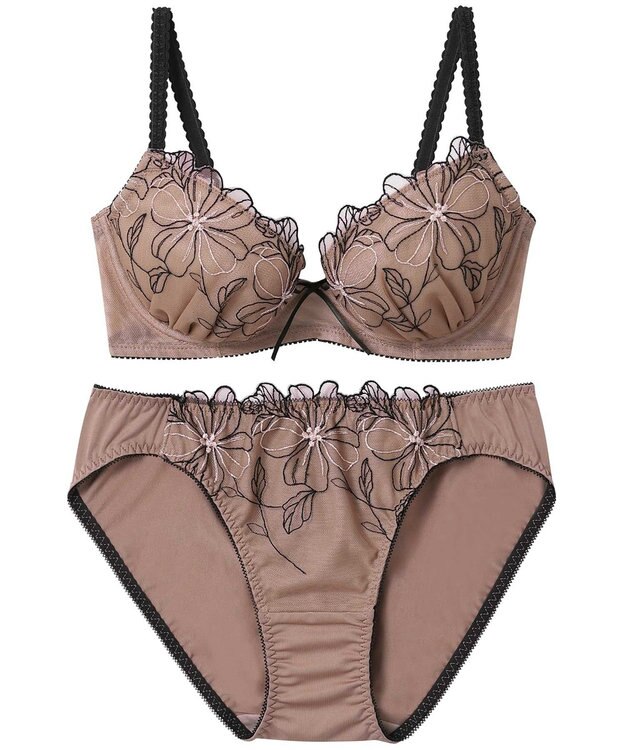 AMPHI ブラジャー ショーツセット 自然なまる胸メイク 【ブラ＆ショーツセット】 上下セット ブラ BCC231 アンフィ／ワコール ブラウン