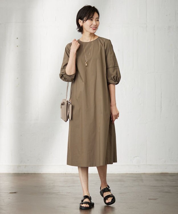 J.PRESS LADIES L 【洗える】バイオエアフロー ワンピース ブラウン系