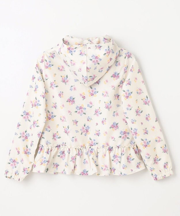 ANY KIDS フード取り外し 総柄 ブルゾン オフホワイト系花柄