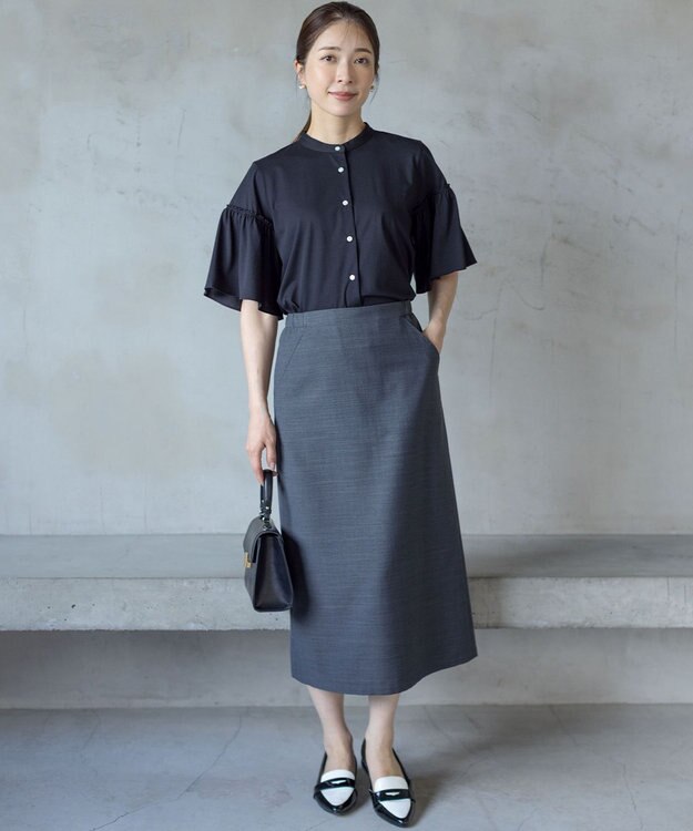 組曲 サスナロータイト スカート チャコールグレー系