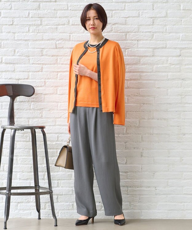 自由区 S 【セットアップ対応・洗える】トリアセジョーゼット  パンツ グレー系