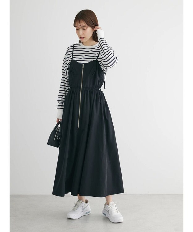 Green Parks ・ＳＵＧＡＲ　ＳＰＯＯＮ　コルセット風キャミワンピース Black