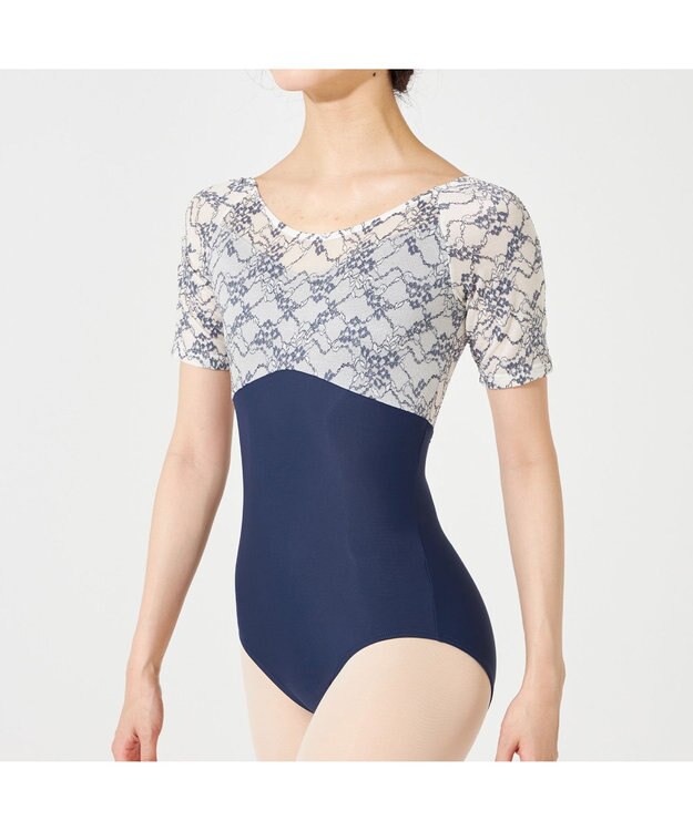 Chacott ハーフスリーブレオタード ネイビー