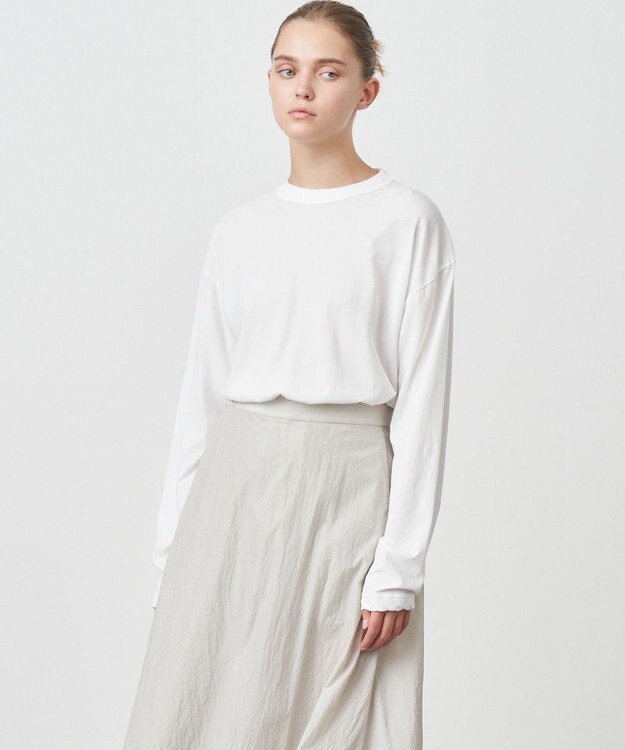 ATON FRESCA SINGLE JERSEY | L/S Tシャツ WHITE