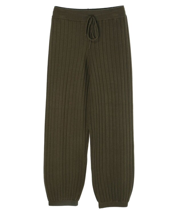 Green Parks リブニットパンツ Khaki
