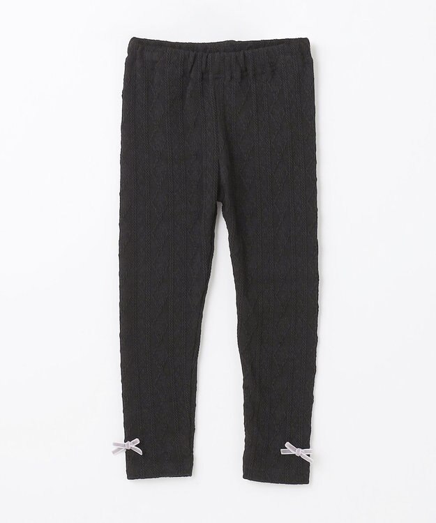 ANY KIDS ケーブル ジャガード レギンス ブラック