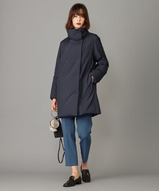 ICB L ADSダウン スタンドカラーコート ネイビー系