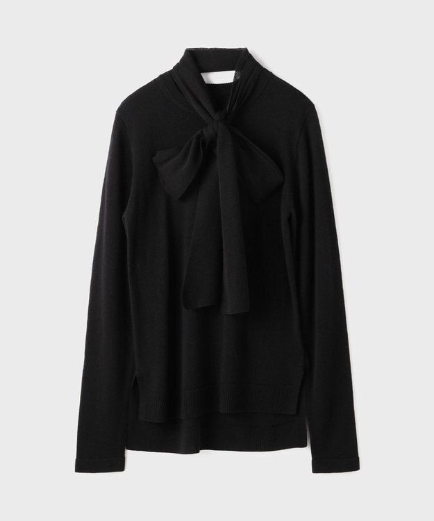 GRACE CONTINENTAL ボウ付ニットトップ ブラック