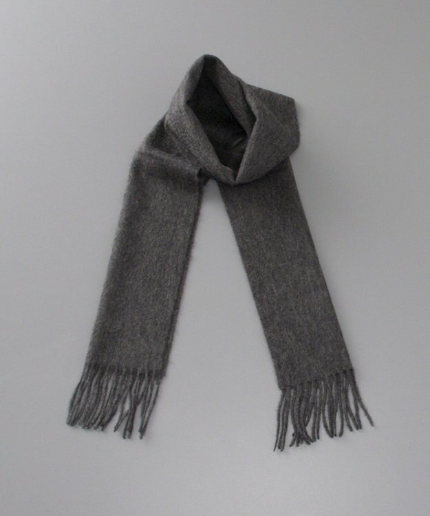 AURORA WEB限定  カシミヤ プチマフラー（幅20cm) チャコールグレー