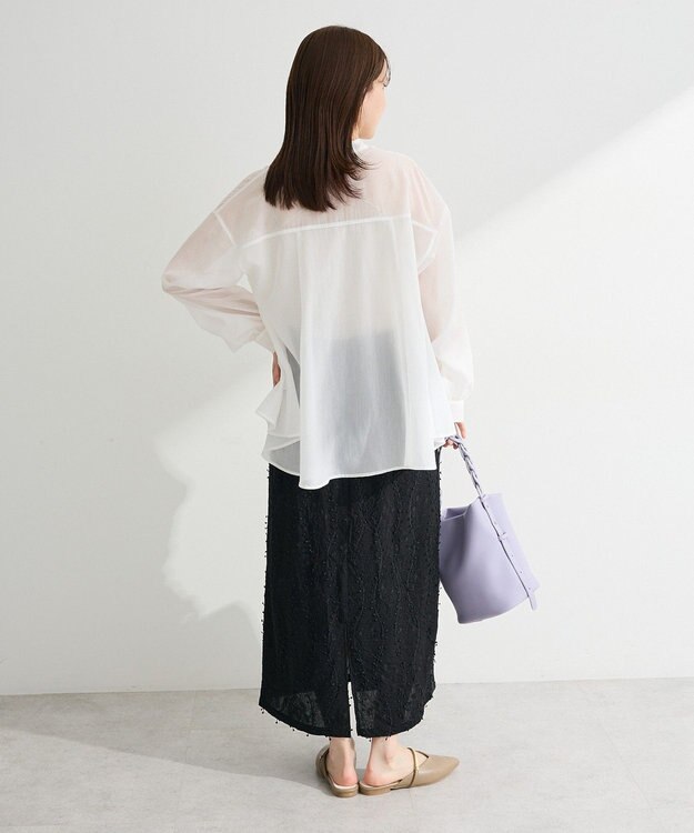 Green Parks フレアラインスキッパーブラウス Off White