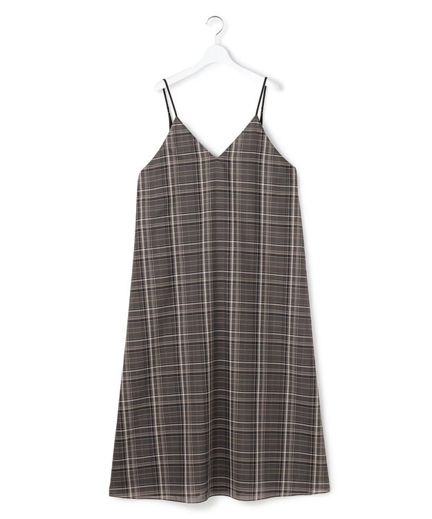 23区 【先行予約】ハイツイストシアーチェック キャミソールワンピース グレーチェック