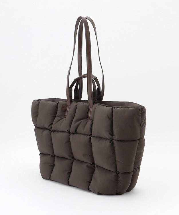 自由区 【SHIHOさん着用】パディングナイロン2ハンドルトート バッグ ブラウン