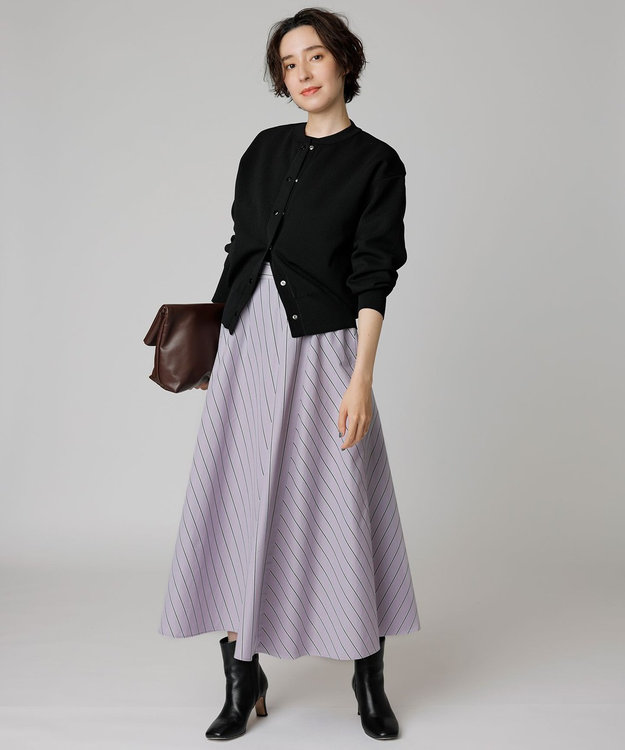 UNFILO ストライプスカート ライラック系1