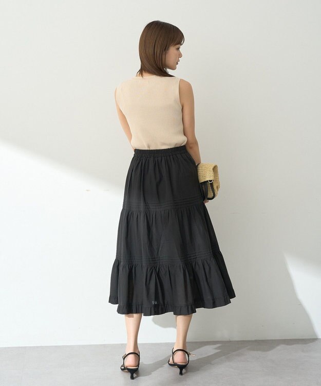 earth music&ecology ロゴ刺繍ノースリーブニットプルオーバー Ivory