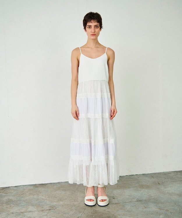 GRACE CONTINENTAL レースコンビキャミソールワンピース ホワイト