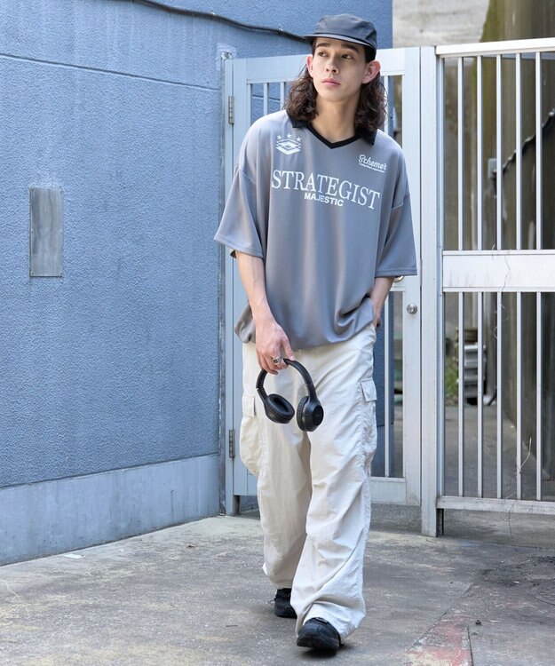 WEGO 【ユニセックス着用ITEM/MLサイズ展開】ドロストゲームシャツプルオーバー グレー