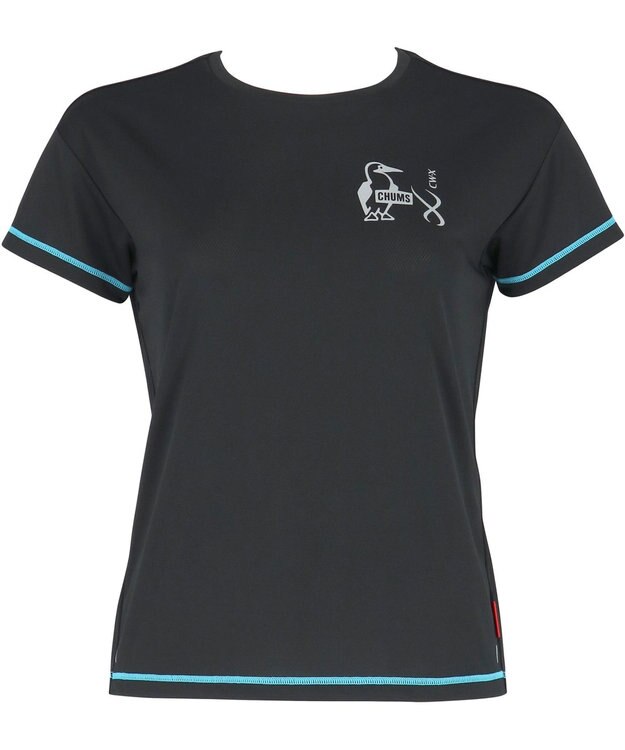 CW-X 【WOMEN】 CW-X 【CHUMS (チャムス)コラボ】 レディーストップス 薄軽ランニングシャツ 吸汗速乾(本体) UVカット率90％以上(本体) 3分袖 半袖 レディース LNY510 /ワコール ダークブラック