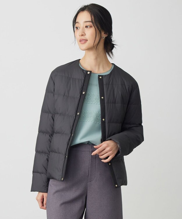 洗える】ライトダウン ノーカラー ジャケット / J.PRESS LADIES