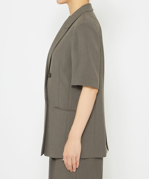 uncrave 【佐藤晴美さん着用】ウォッシャブルドライサップ ハーフスリーブジャケット スレート（佐藤晴美さん着用）