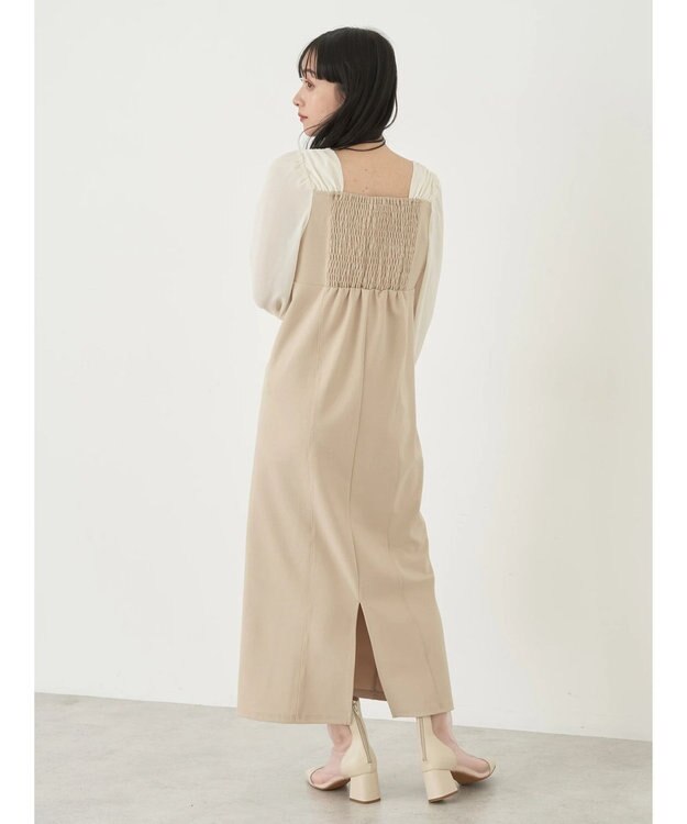 earth music&ecology ショルダードッキングワンピース Beige