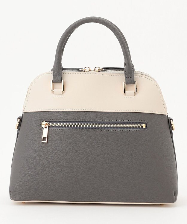 組曲 【ショルダーベルト付き】ボストンハンドバッグ グレー系