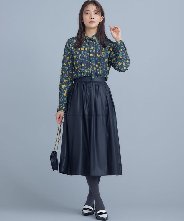 組曲 S カッティングローズプリント フリルブラウス イエロー系5