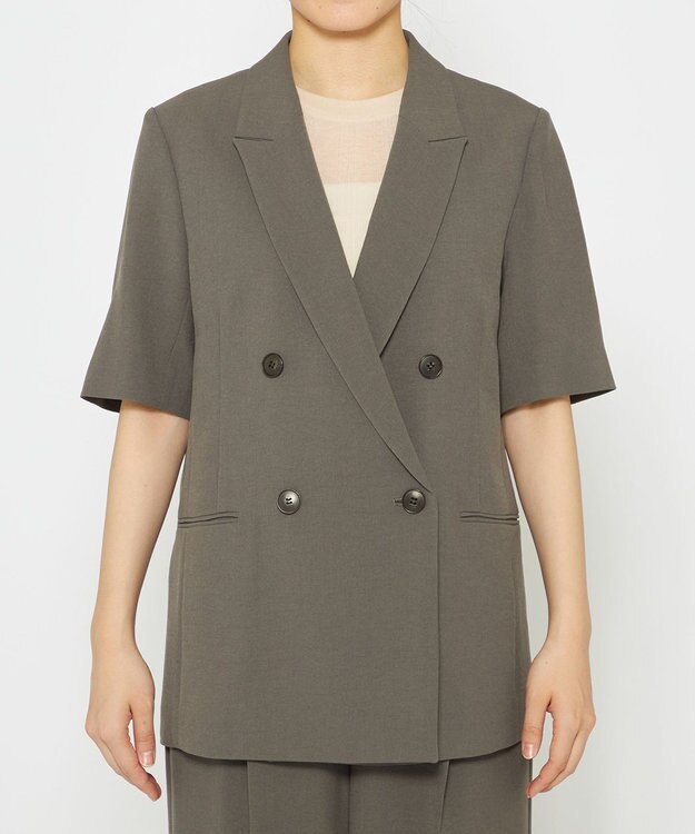 uncrave 【佐藤晴美さん着用】ウォッシャブルドライサップ ハーフスリーブジャケット スレート（佐藤晴美さん着用）